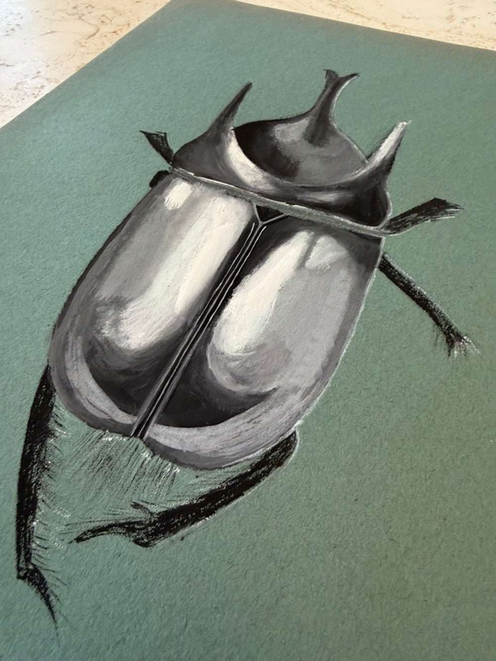 Original Signed Beetle Painting Jean Dryden Vintage Entomology Art - Picture 5 of 10
